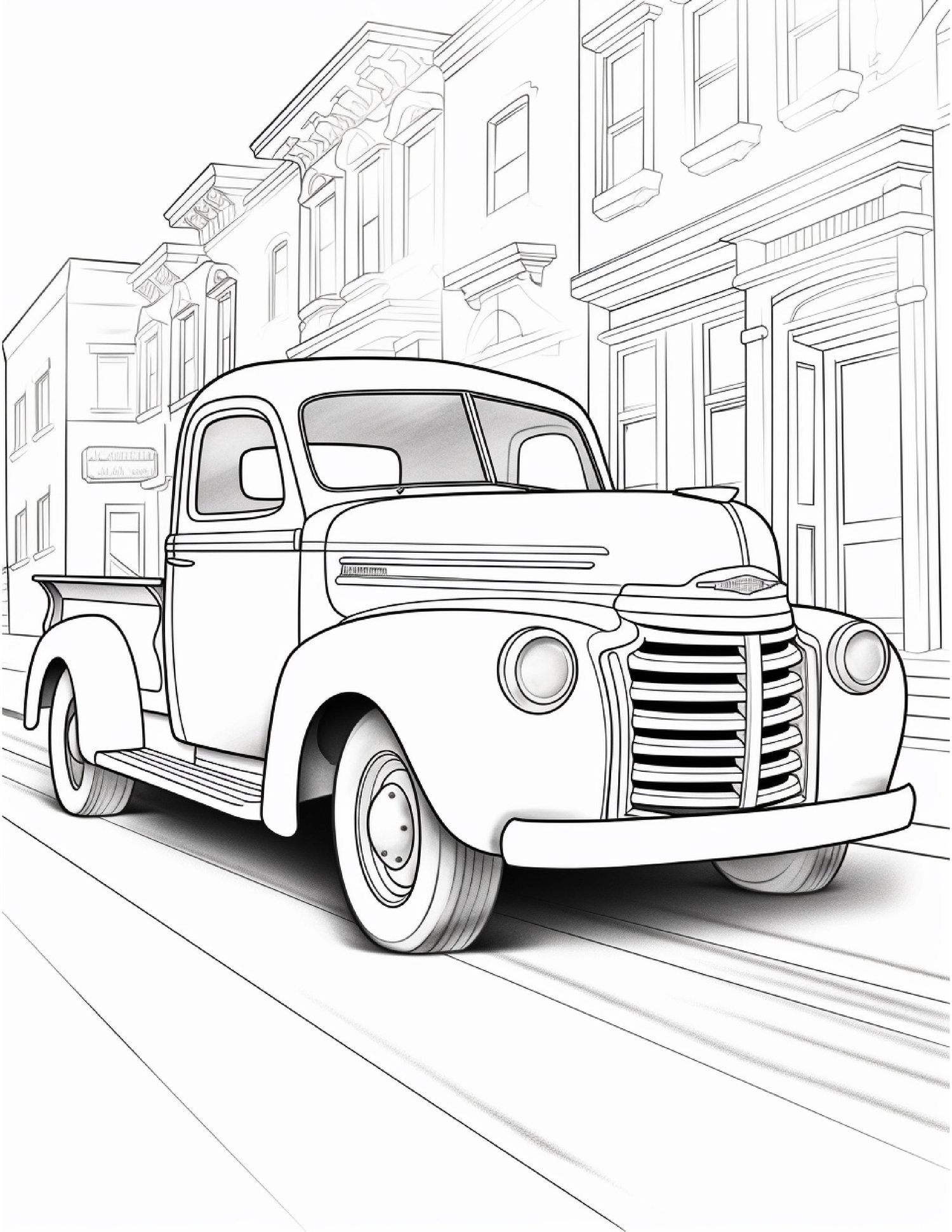 Vintage car and truck coloring pages