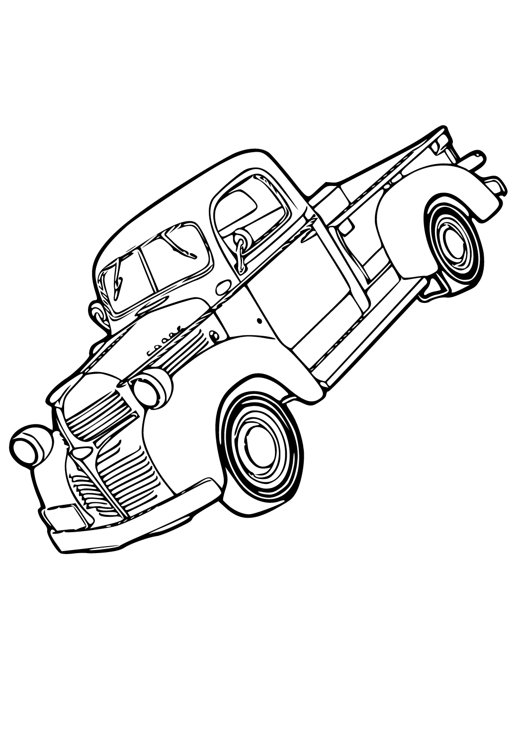 Free printable truck old coloring page for adults and kids