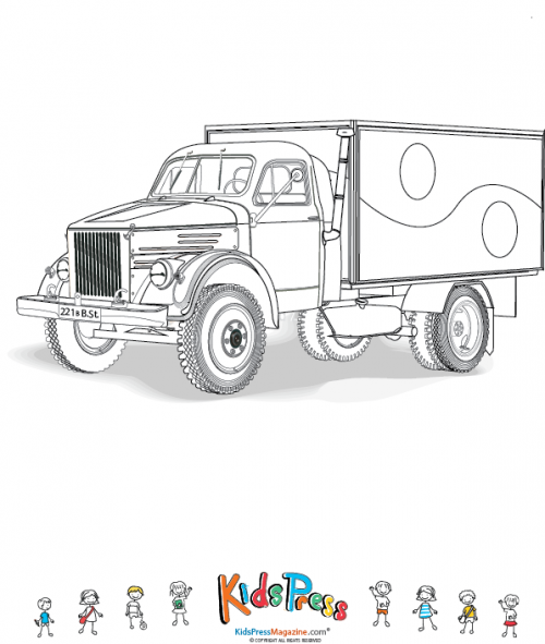 Box truck coloring page