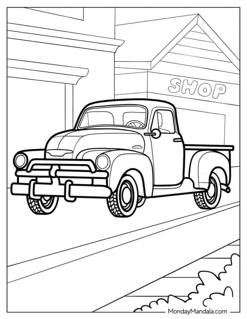 Truck coloring pages free pdf printables