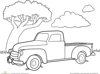 Color a car classic truck worksheet education truck coloring pages classic truck classic trucks