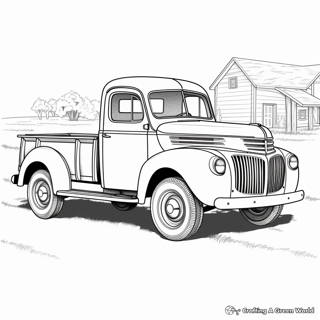 Old truck coloring pages