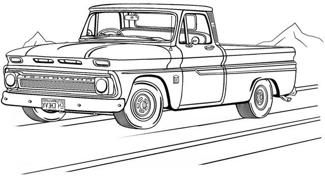 Vehicles drawing truck coloring pages chevy trucks cars coloring pages