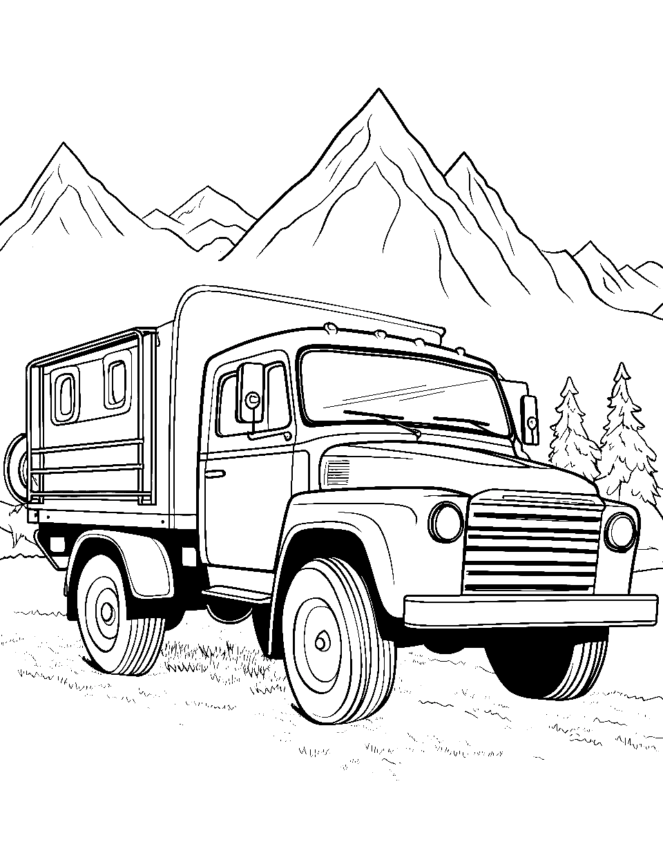 Truck coloring pages free printable sheets