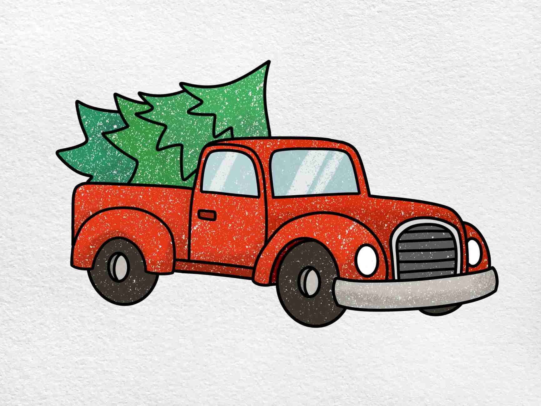 Christmas truck drawing