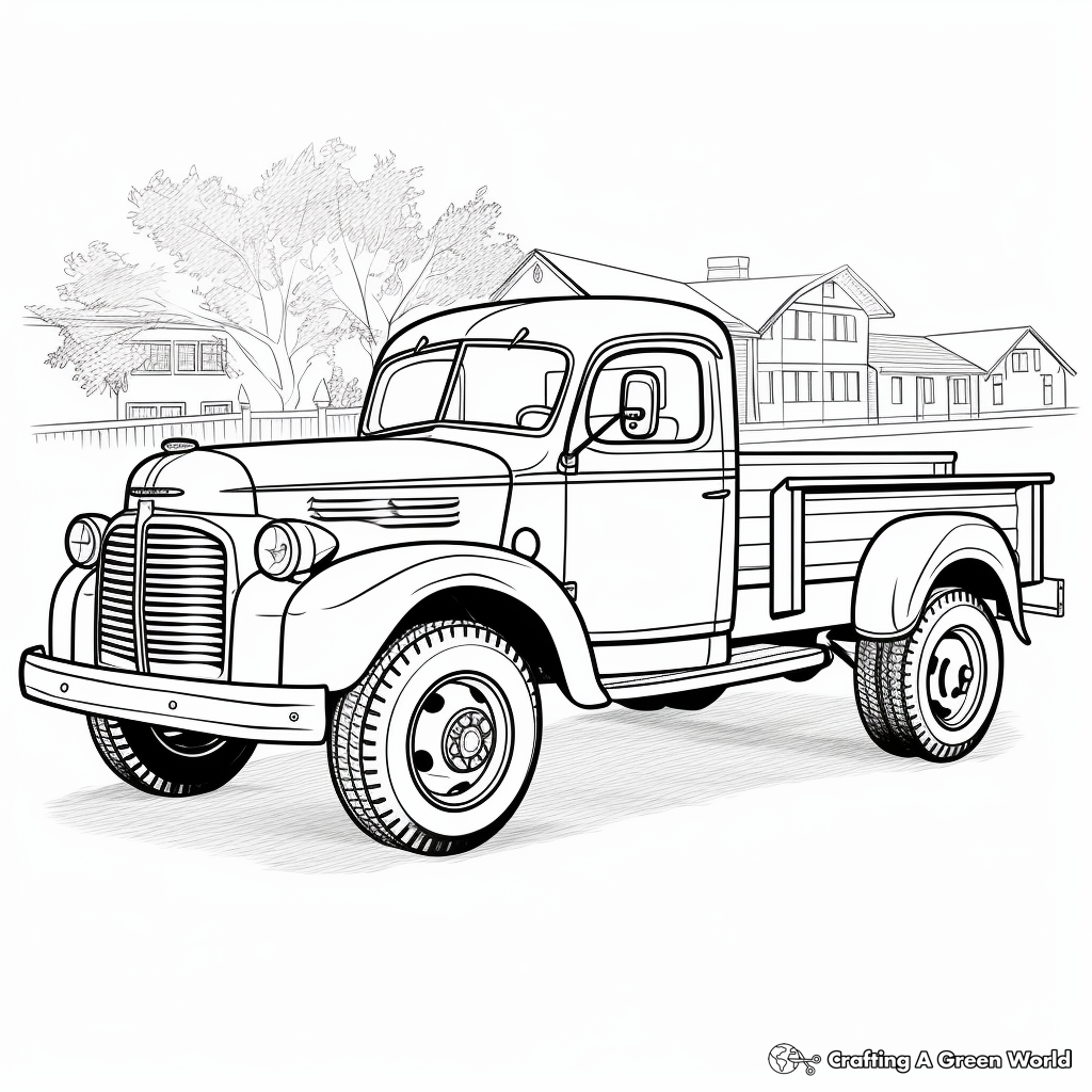 Old truck coloring pages