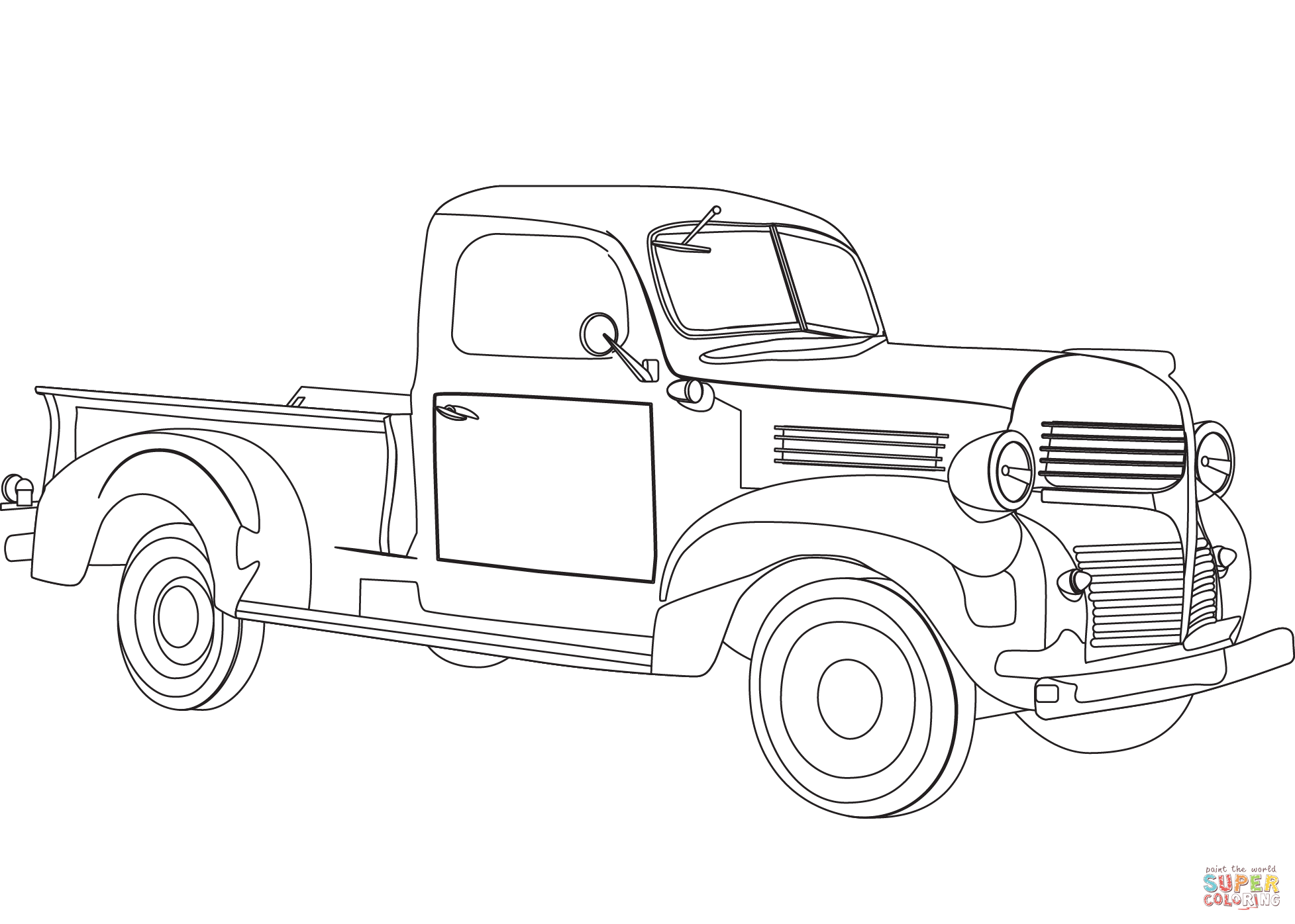 Vintage pickup truck coloring page free printable coloring pages