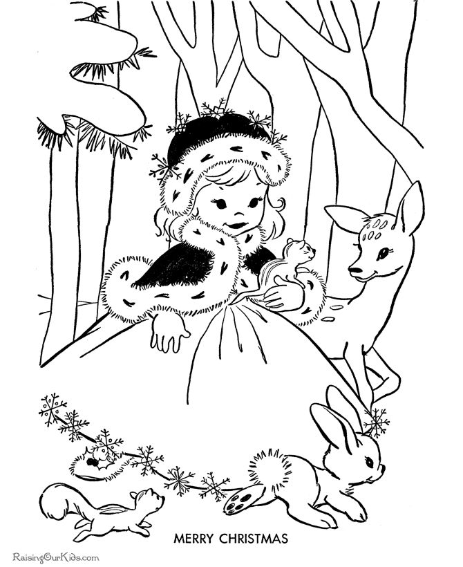 Free kids christmas coloring pages
