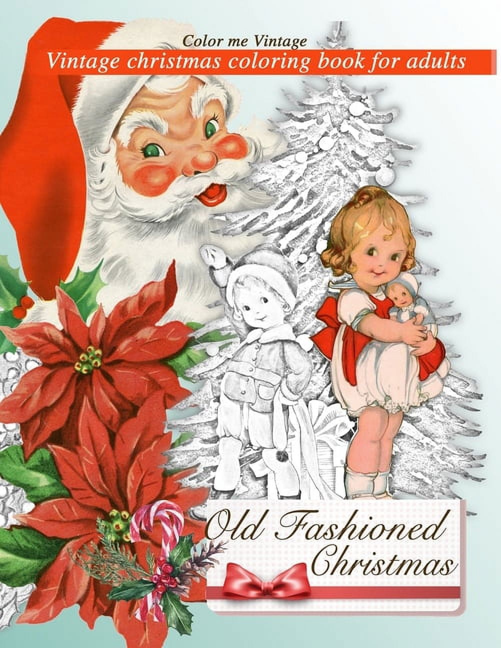 Retro old fashioned christmas vintage coloring book for adults paperback