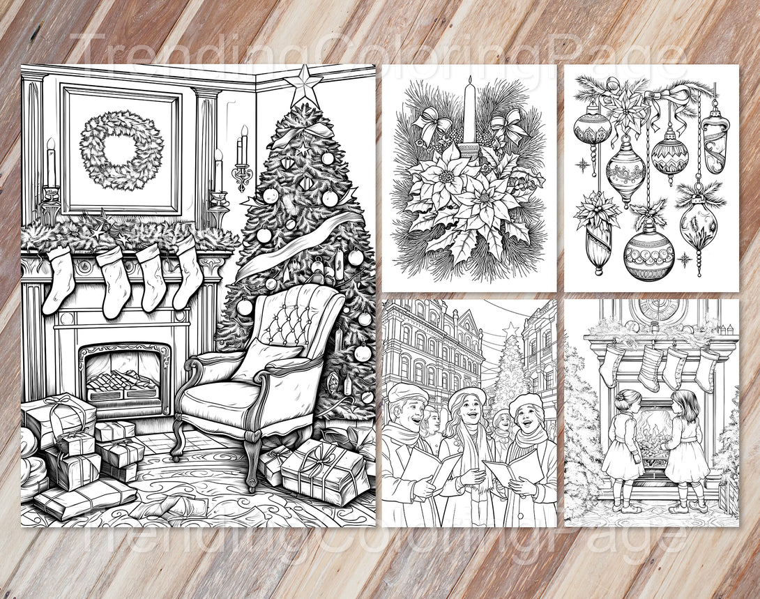 Vintage christmas coloring pages