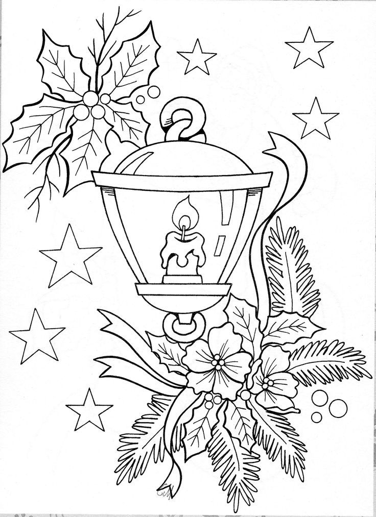 Christmas lantern coloring page