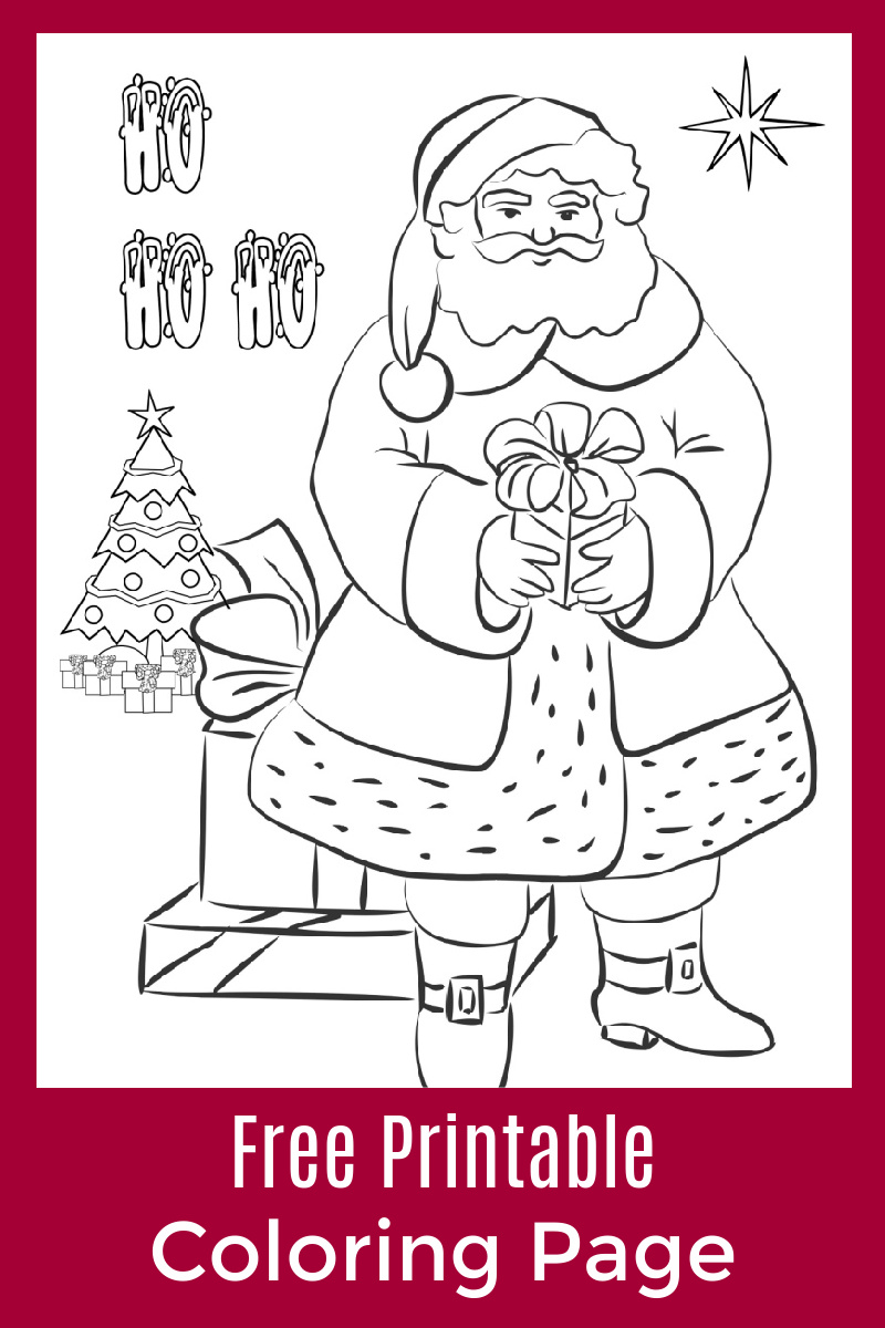 Old fashioned santa coloring page