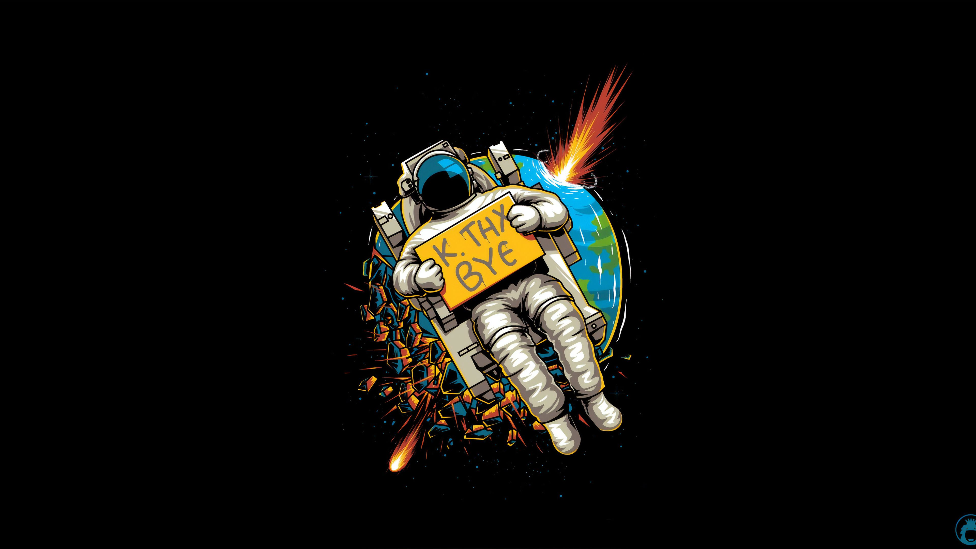 Astronaut okae bye oled wallpapers hd