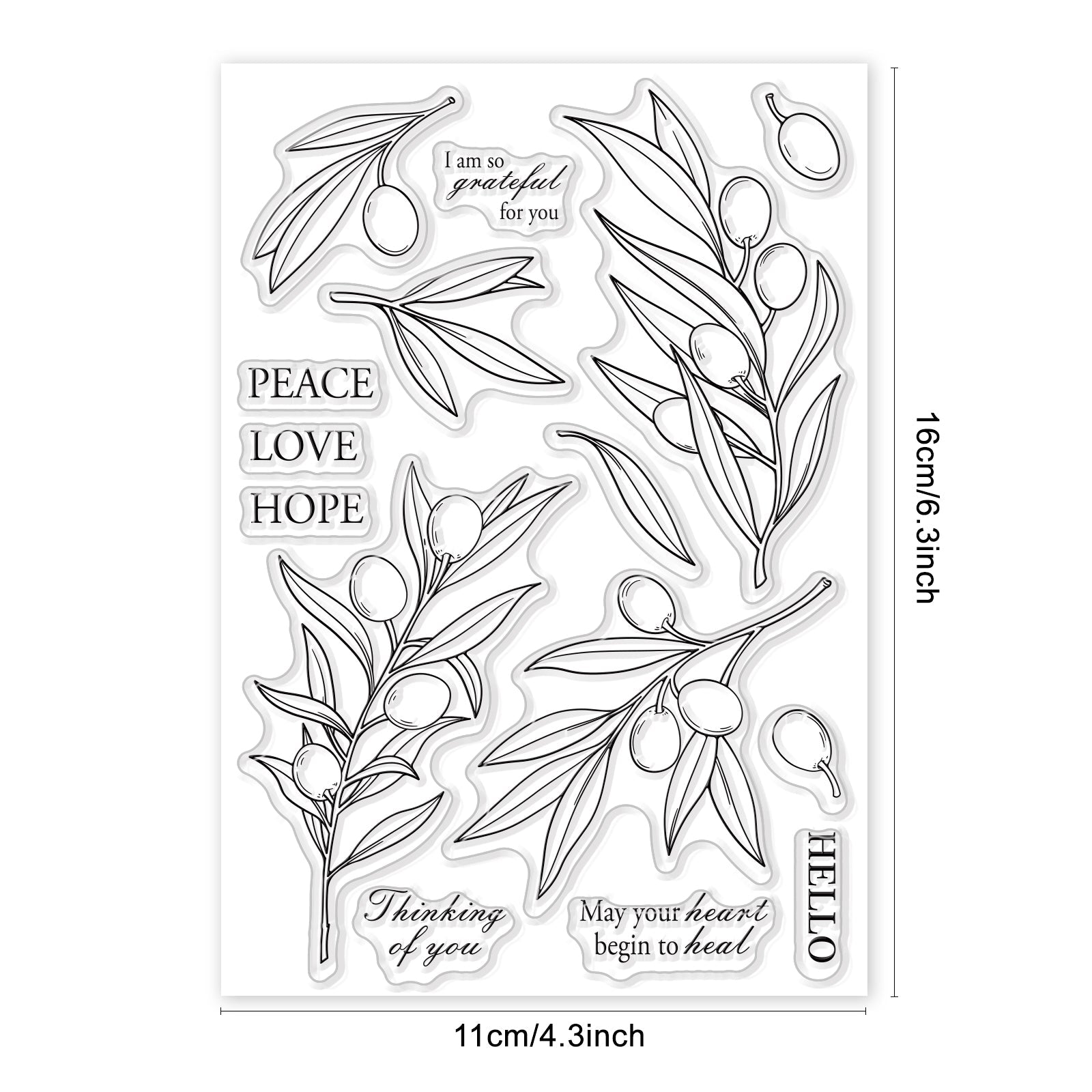 Olive branch blessing clear silicone stamp seal for card maki â