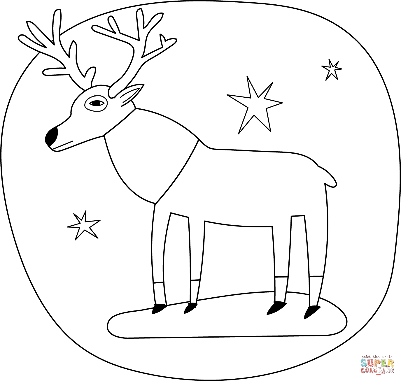 Reindeer coloring page free printable coloring pages