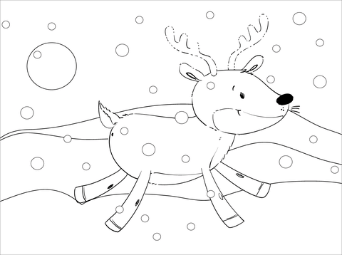 Cute reindeer coloring page free printable coloring pages