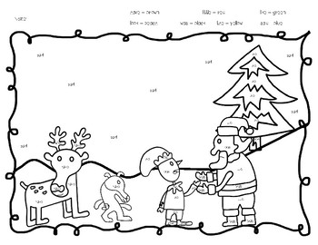 Olive the other reindeer color by sight word by kindersome