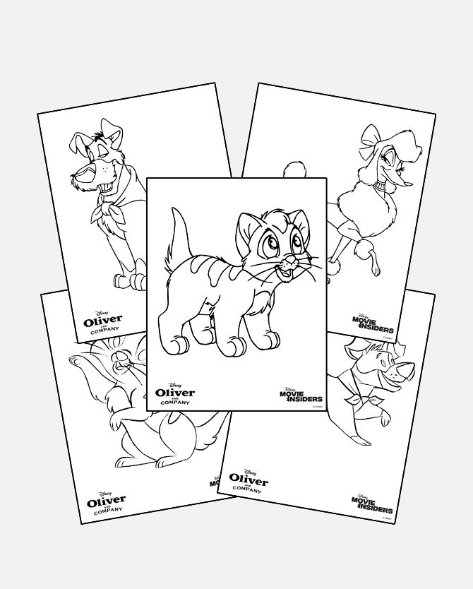 Oliver pany coloring sheets printable activity disney movie insiders