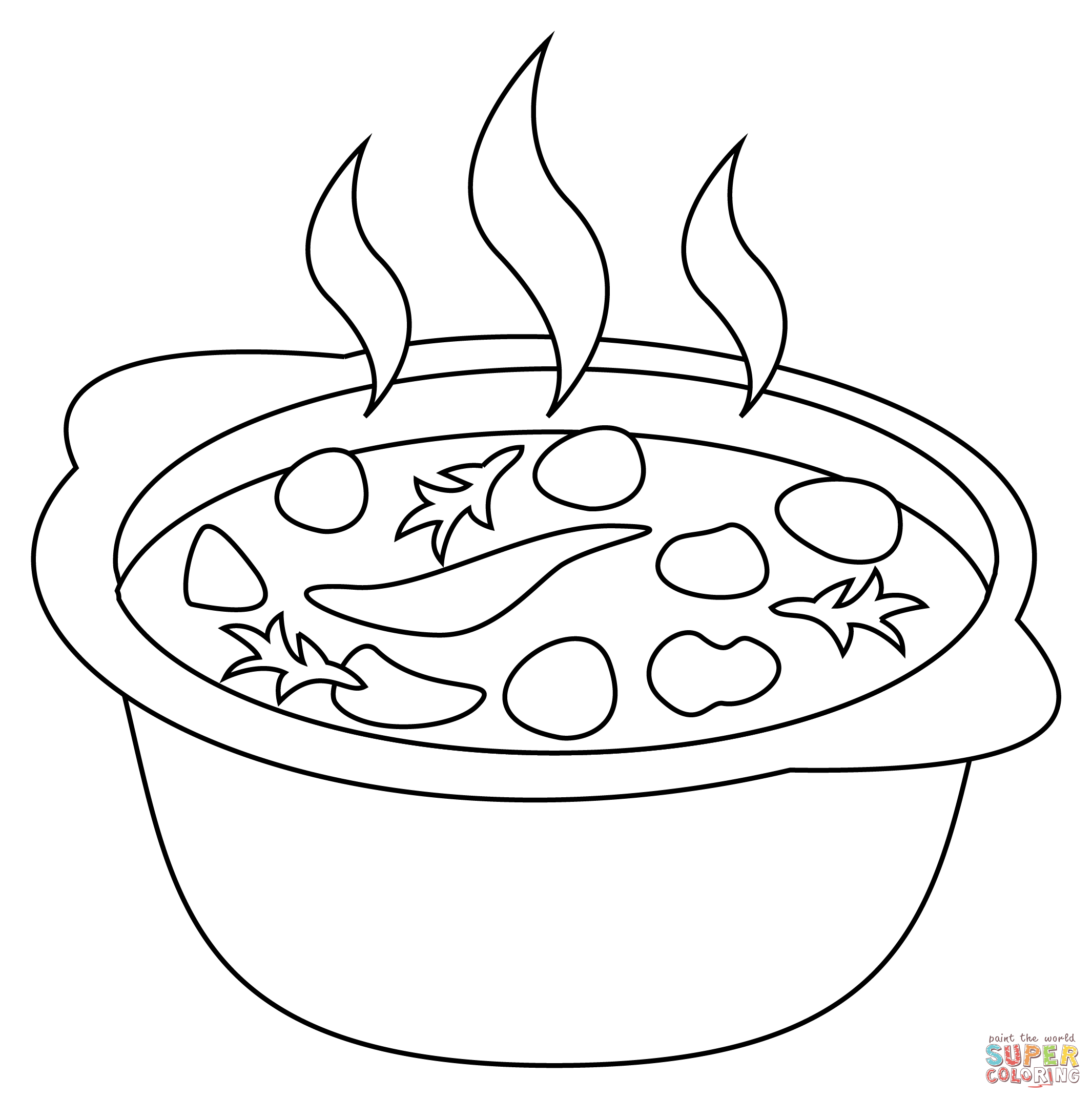 Pot of food coloring page free printable coloring pages