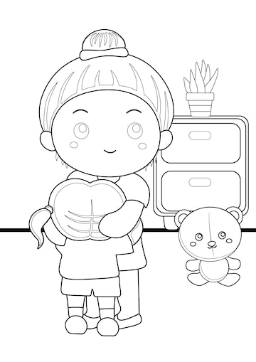 Premium vector coloring pages for kids a page mothers day theme