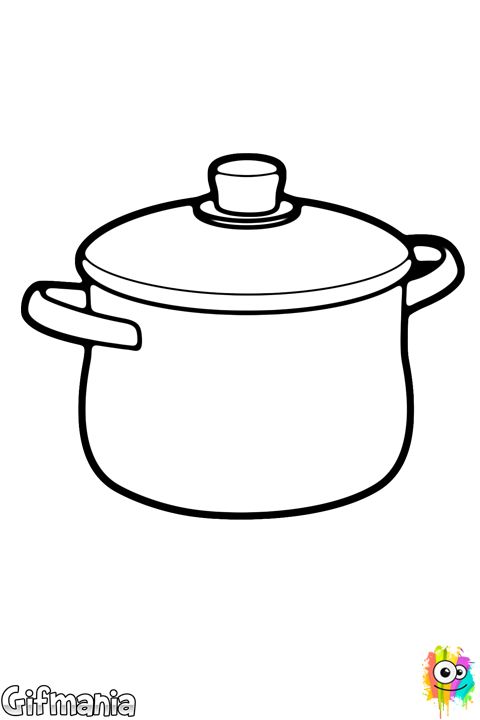 Cocinar dibujo utensilios de cocina olla