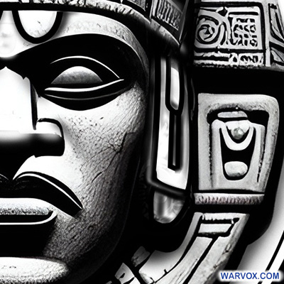 Olmec stone head tattoo design