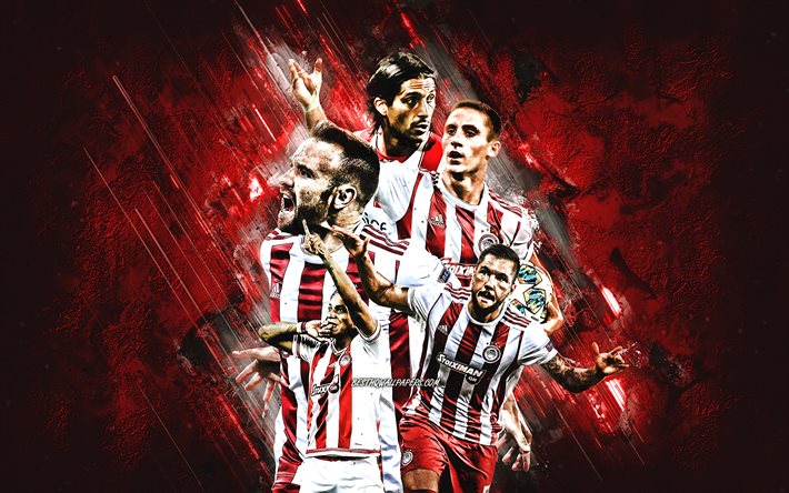 Download wallpapers olympiacos fc greek football club piraeus greece red stone background football olympiacos mathieu valbuena rafinha for desktop free pictures for desktop free