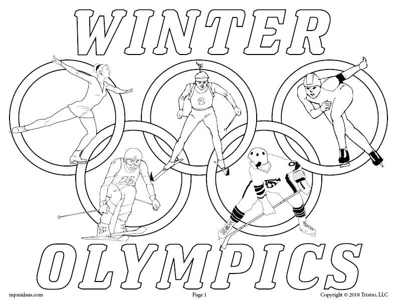 Printable winter olympics coloring page sports coloring pages olympic colors winter olympics