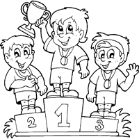 Three winners coloring pages