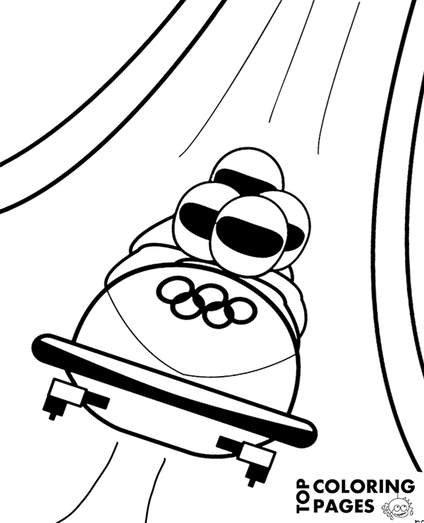 Printable bobsleigh coloring page