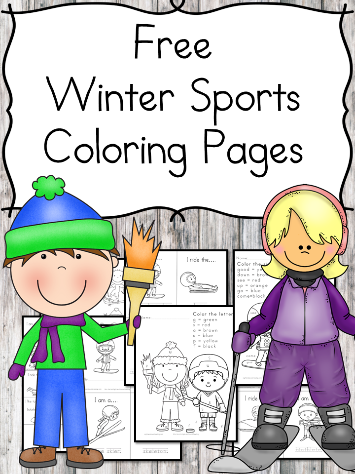 Free winter sports coloring pages mrs karles sight and sound reading