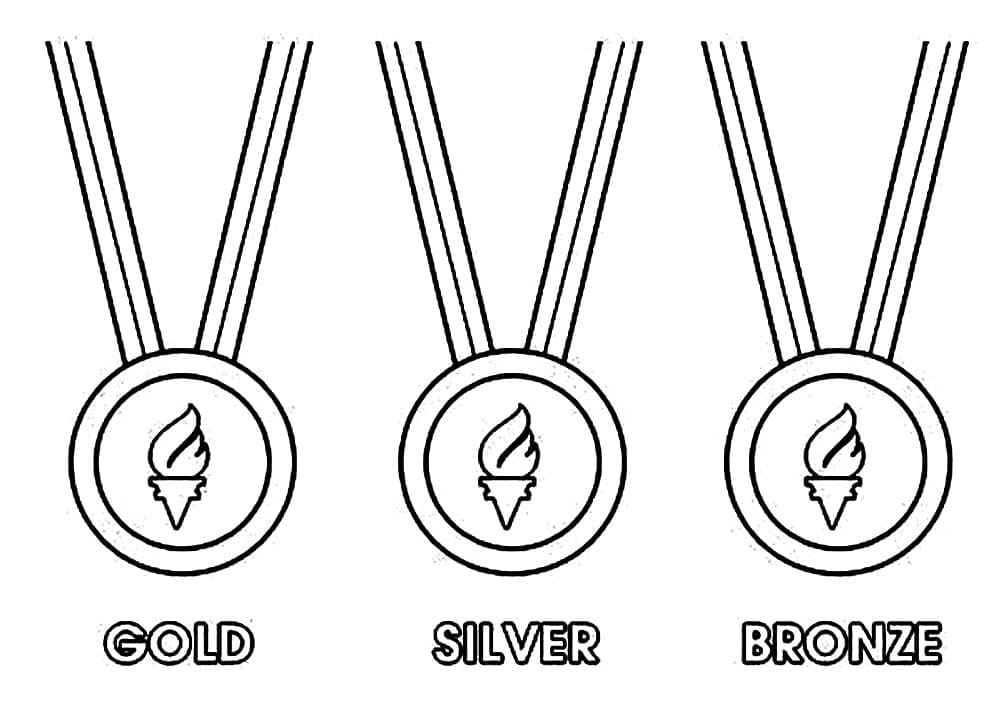 Olympics medals coloring page