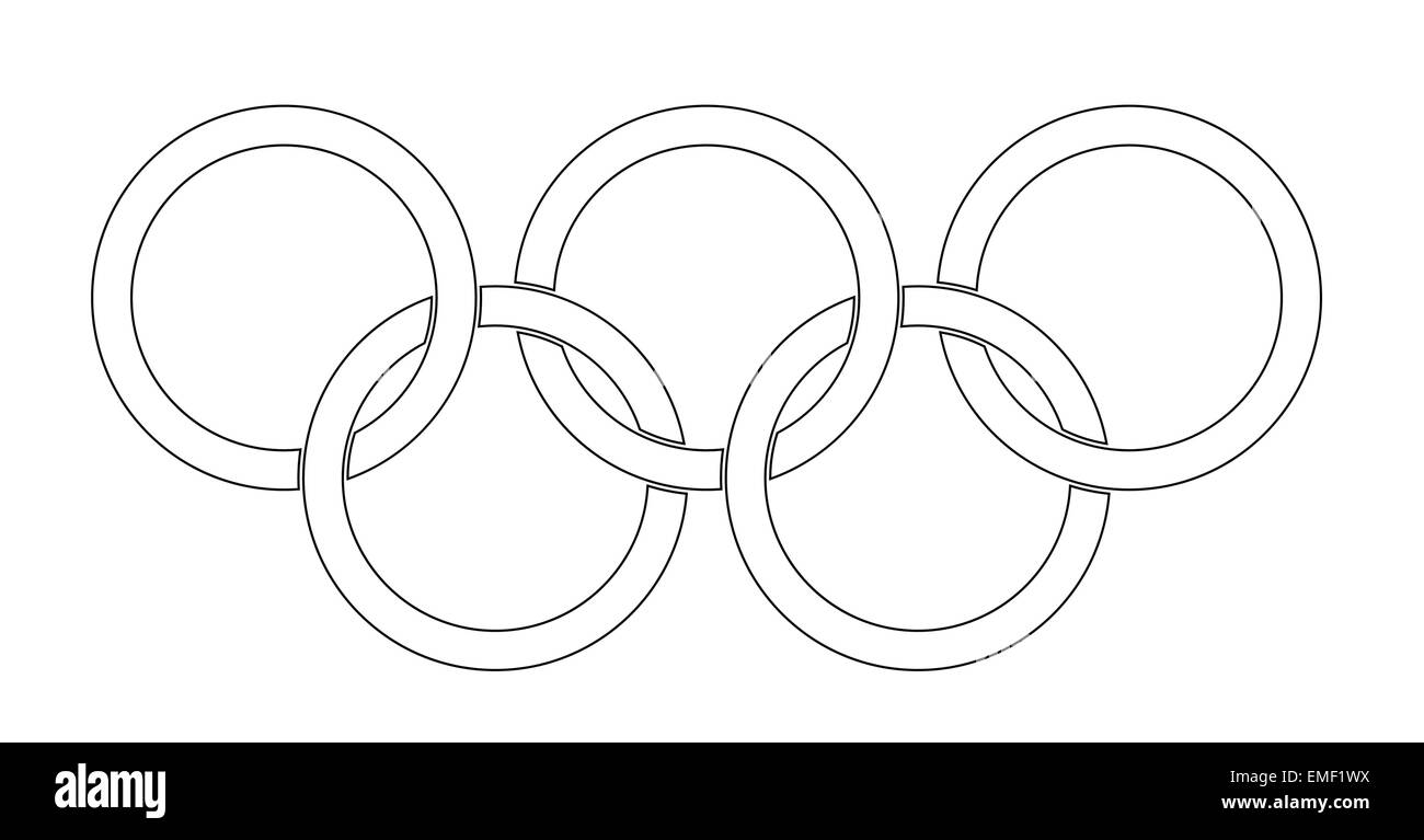 Olympic symbol olympic rings black and white stock photos images