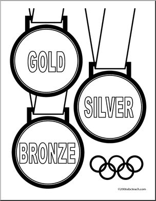 Coloring page winter olympic medals