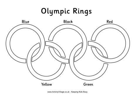 Olympic rings colouring page