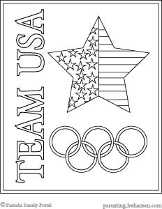 Printable team usa olympics coloring poster with flag