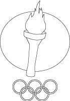 Olympic torch and rings coloring page