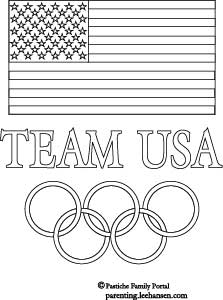 Printable team usa olympics coloring poster with flag