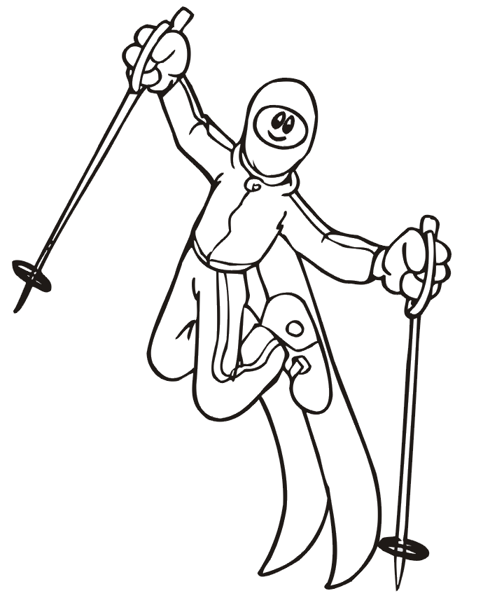 Winter olympics coloring page freestyle skiing trick