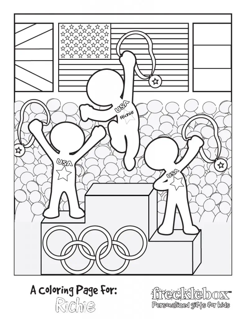 Free personalized olympic coloring sheet