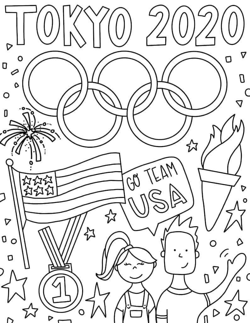 Tokyo olympics coloring page