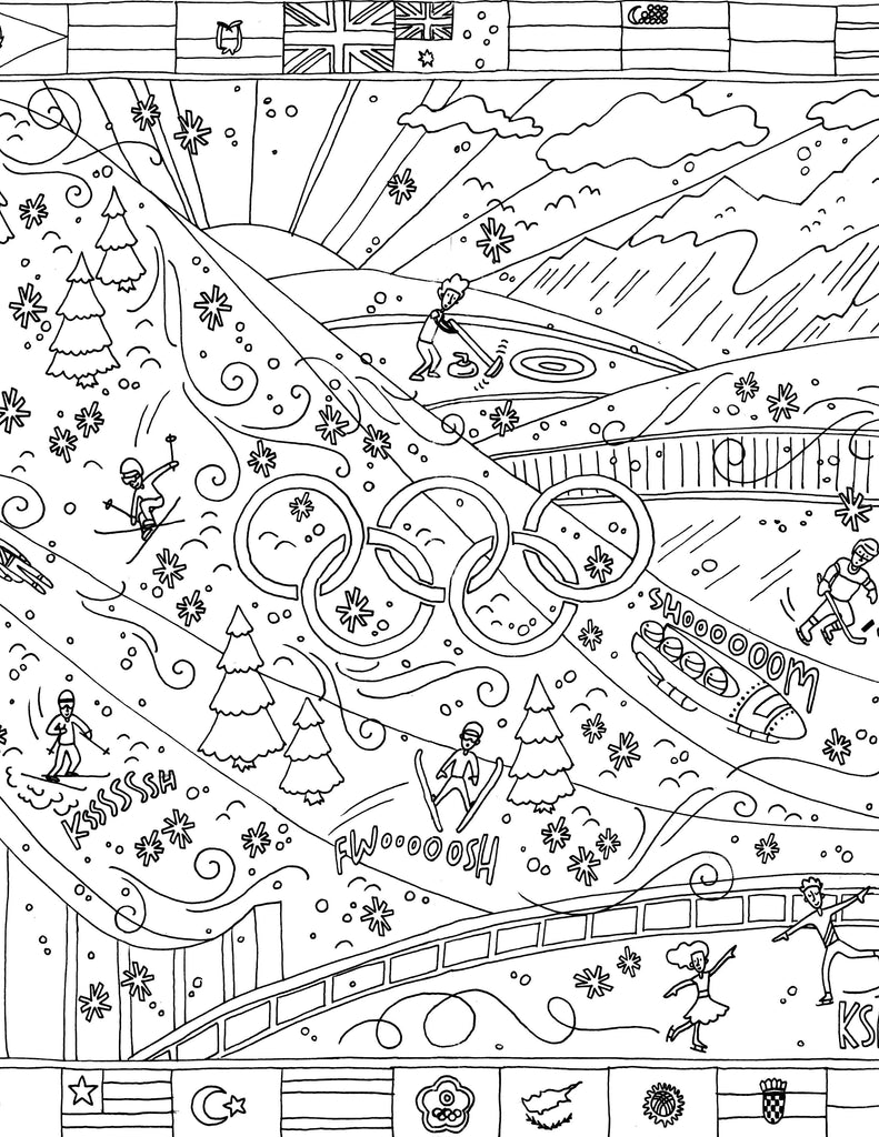 Giant winter olympics coloring poster caravan shoppe