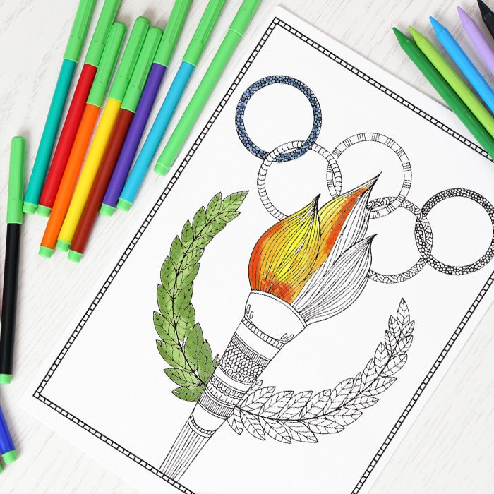 Olympics coloring page for grown ups