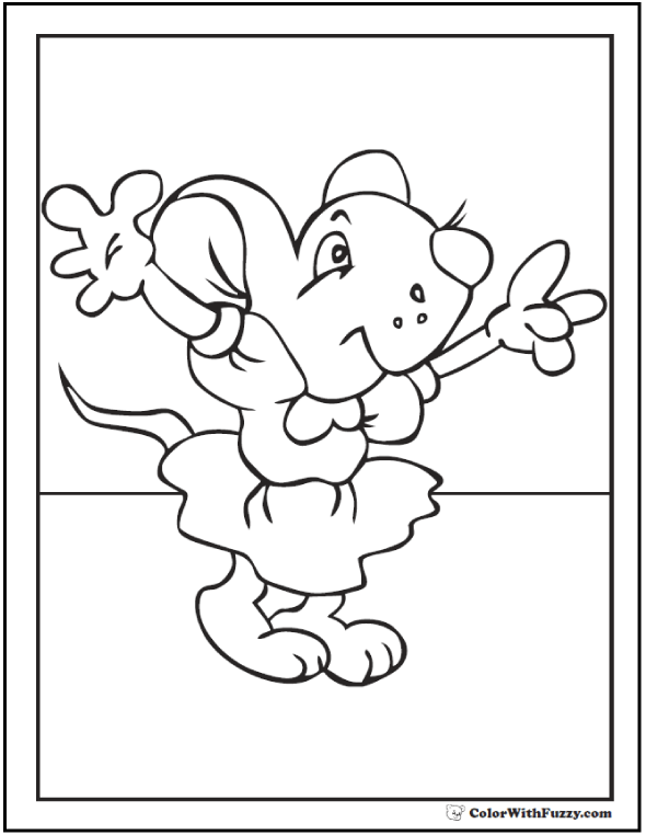 Mouse coloring pages to print and customize for kids