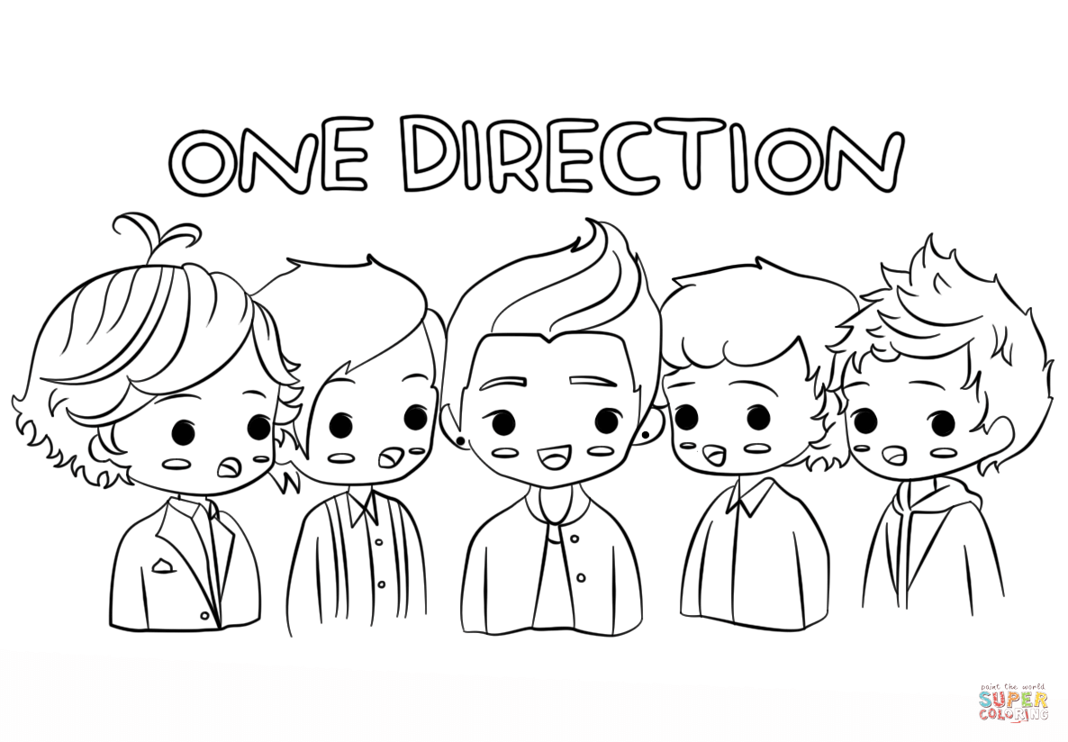 Chibi one direction coloring page free printable coloring pages