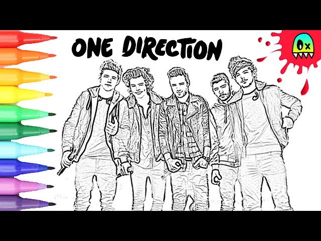 Coloring pages one direction i fun coloring videos for kids