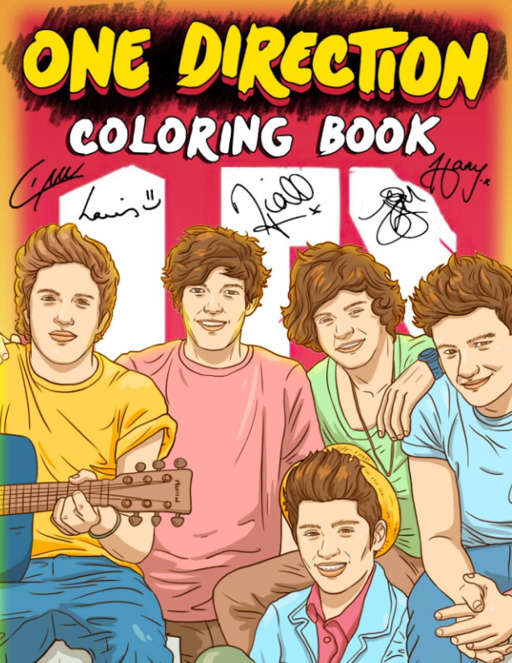 One direction coloring book the book promotes your brain enhancement skills boosts your confidence your color creativity through vivid illustrations with pop boy band by samuel lombardo