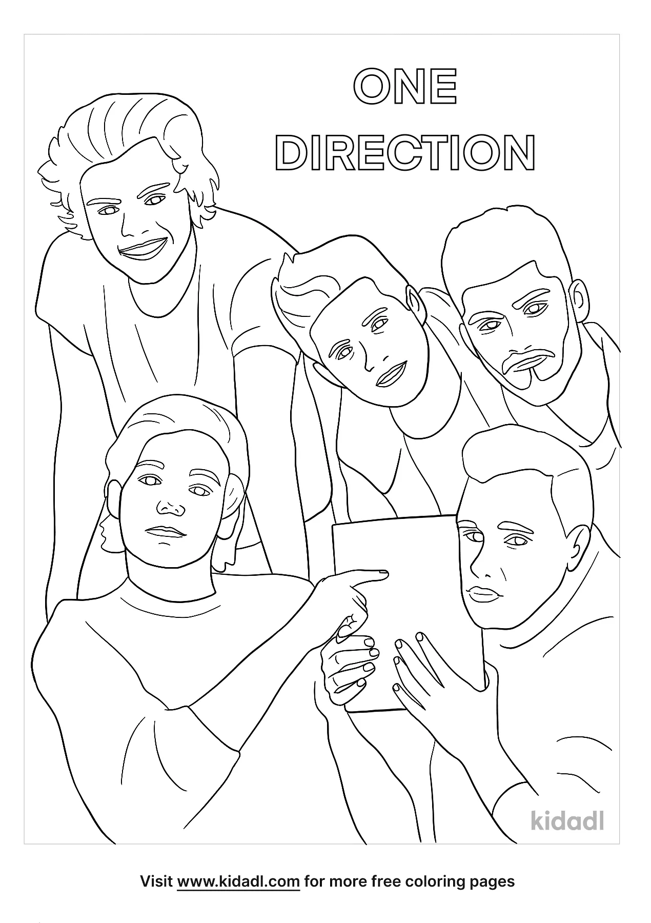 Free one direction coloring page coloring page printables