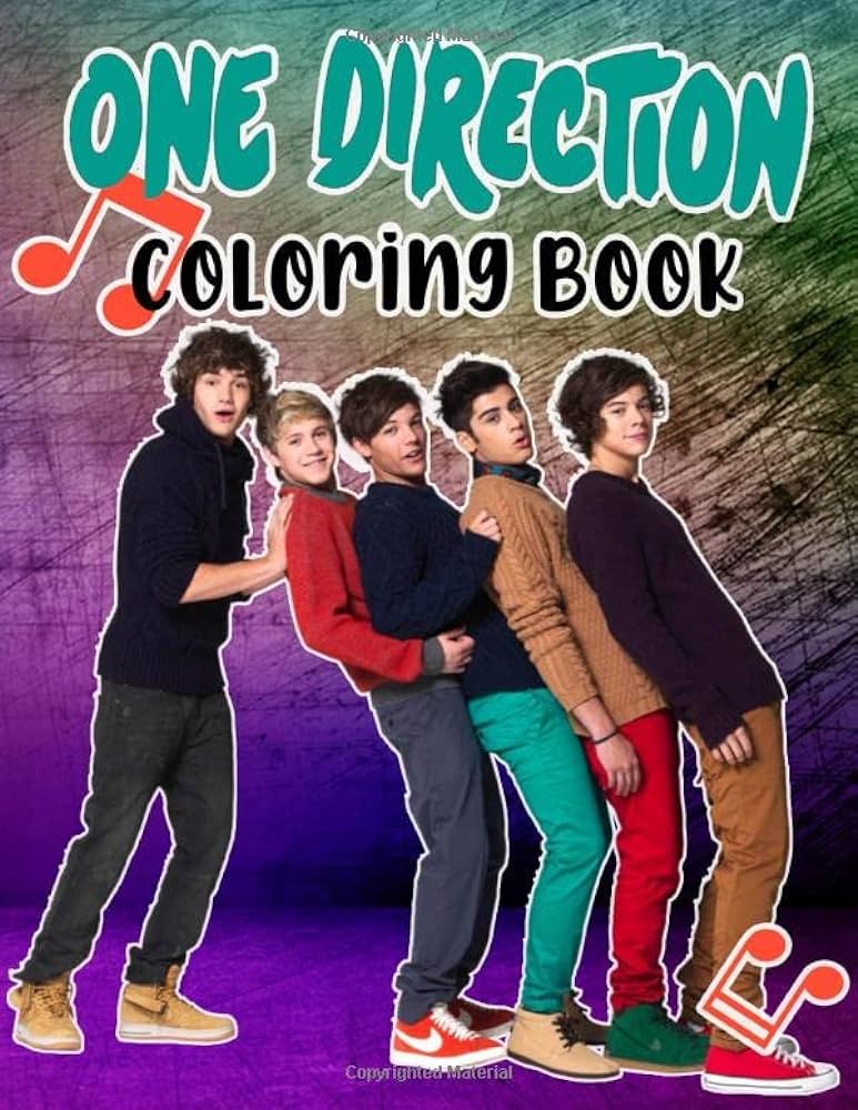 One direction coloring book over coloring pages for alls fans of one direction with fun easy and relaxing design by