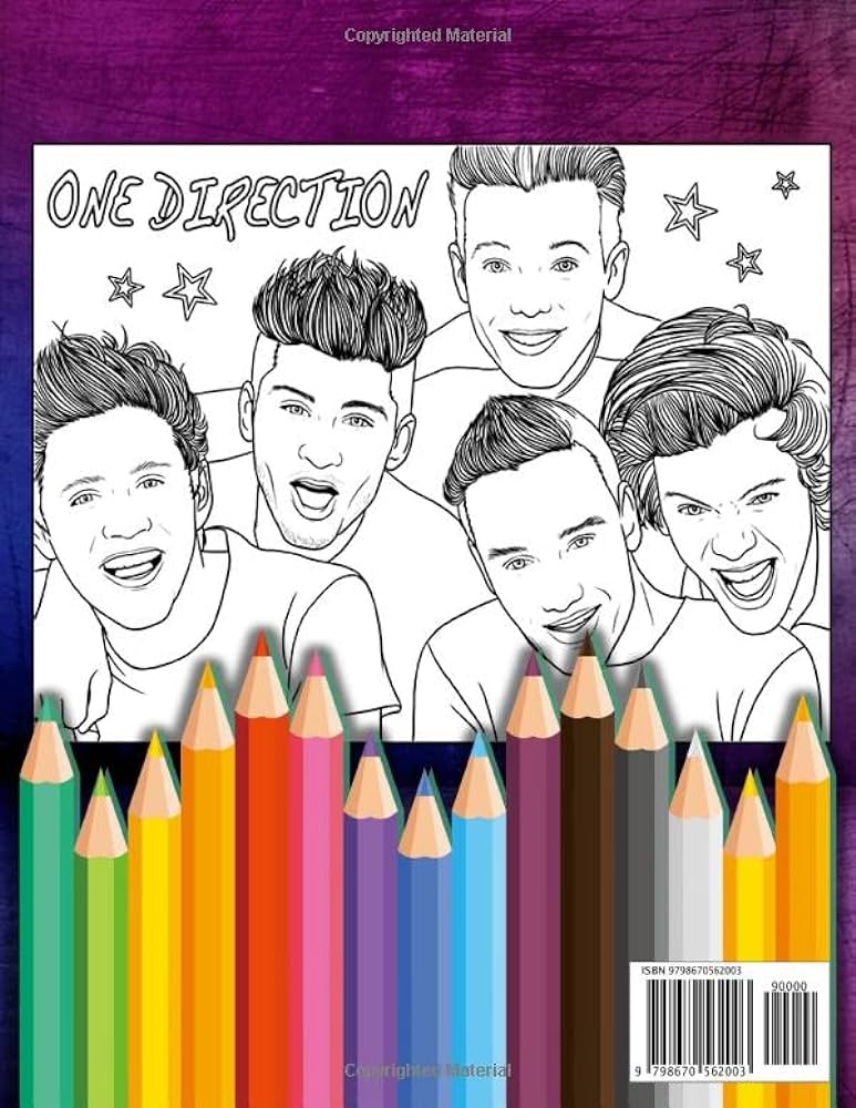 One direction coloring book over coloring pages for alls fans of one direction with fun easy and relaxing design by